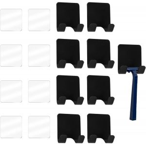 Support De Rasoir Douche,Support Rasoir Douche,Serviette Ou Accessoires,Support Sans Per&ccedil;age Pour Salle De Bain,Douche,Cuisine Ou Bureau,Double Crochet R&eacute;sistant &agrave; L'eau 8PCS - Neuf