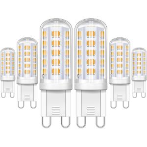 Ampoule Led G9 Blanc Chaud 2700k 5w 220v 450lm Equivalent 50w Halogène, Non Dimmable 360° Angle De Faisceau, Ampoule G9 Led Pour Lampe En Cristal Lustre Chambre Salon, 6 Pièces - Neuf