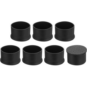 7 Pcs Protection Pied De Chaise,45mm Embout De Pied De Chaise En Pvc Sans Marquage Antidérapants Rond Protecteurs De Sol Pour Pieds De Table,Noir - Neuf