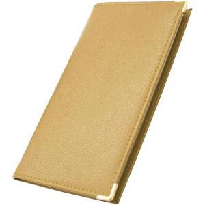 CAUC-- Etui Porte chéquier Porte Carte crédit pièce d'identité (Taupe Beige (Cuir véritable grainé)) - Neuf
