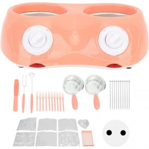 KALANKA-Pot De Fusion De Bonbons, Pot De Fusion De Chocolat Machine De Fusion De Fondue Au Chocolat &eacute;lectrique Avec Outil De Cuisine &agrave; Double Pot(EU-rose) - Neuf