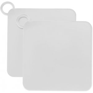 SJZG-Lot De 2 Couvercles De Vidange De Douche Carrés En Silicone De 12 Cm Pour Douche, Lavabo, Salle De Bain, Cuisine (Blanc) - Neuf
