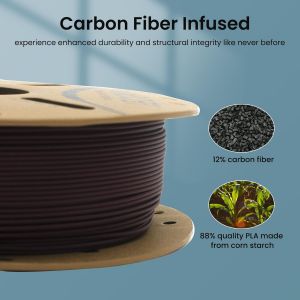MEVRONISSHOP-Filament PLA-CF - 1,75 mm - Brique rouge - 1 kg - Fibre de carbone renforc&eacute;e - R&eacute;sistance am&eacute;lior&eacute;e - Enroulement propre - Pr&eacute;cision dimensionnelle +/- 0,02 mm - Filament pour imprimante - Neuf