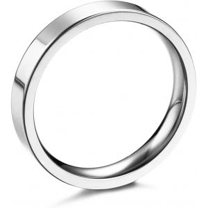 Bijoux Bague Homme Femme Anneau Inox Fian&ccedil;aille Mariage 4mm Taille Au Choix 51-72 - Neuf