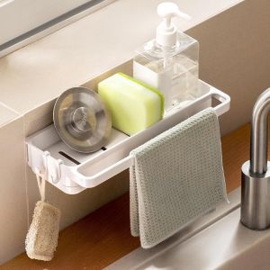 Jexnovashop-Tag&egrave;re De Douche Sans Per&ccedil;age - Panier De Douche &Agrave; Suspendre - Organiseur D'&eacute;vier De Cuisine - Porte-&Eacute;ponge - Organiseur De Salle De Bain - Porte-Ustensiles De Cuisine - Blanc - Neuf