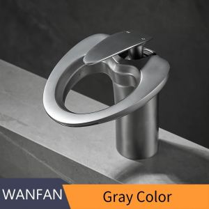 KALDF-Bassin Noir F/05 Et Cascade, Poignée Unique, Robinet De Centre Commercial, Robinet De Bain, Laiton Évier Grue À Eau Argent 855964,Gray,G1/2 - Neuf