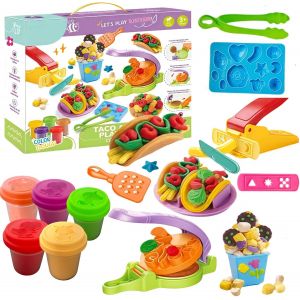 P&acirc;te &agrave; Modeler &agrave; s&eacute;chage &agrave; l'air LibreBurritos pour Pop-Cornp&acirc;te d'argile color&eacute;ecr&eacute;ations de Cuisine pour EnfantsJouets &eacute;ducatifs pour gar&ccedil;ons et Filles de 3 Ans et Plus - Neuf