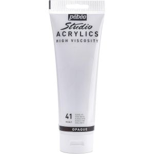 Mevronisshop-P&eacute;b&eacute;o - Acrylique Fine Studio Acrylics - Peinture Acrylique Blanc - Blanc Vif - 250 Ml - Neuf