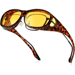 Lunettes De Nuit Polarisées, Protection Uv 400 Anti-Reflet Pour Homme Et Femme, Lunettes Polarisées Enveloppantes Pour Conduite, Pêche, Golf (Lentille De Vision Nocturne) - Neuf