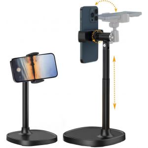 Kalanka-Supporte De Telephone,Support Téléphone Bureau,Support Telephone Portable,Rotation 360° Réglable Support Téléphone Pour La Vidéographie De Photographie Plate En Direct Support Smartphone (Bla - Neuf