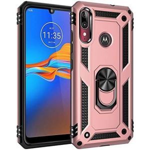 Kal-Coque Motorola Moto E6 Plus, Avec Anneau Support, Coque Etui Housse Motorola Moto E6 Plus Antichoc Militaire [Tough Armor] Heavy Duty Shock Proof Protective Housse Pour Moto E6 Plus- Rose Or - Neuf