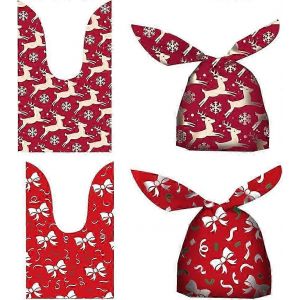 100 Pcs No&euml;l Sac De Bonbons De No&euml;l Traiter Les Sacs De Goodie Sacs De No&euml;l Cordon De Serrage Sacs-Cadeaux Assortis - Neuf