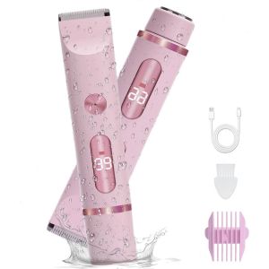 Oayew-2 In 1 Rasoir Electrique Femme, Tondeuse Femme Intime, Ipx7 &Eacute;tanche Rasoir Femme, Utilisation Humide Et S&egrave;che Pour Le Visage, Les Aisselles, Les Jambes (Rose) - Neuf
