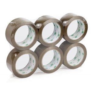 6 Rouleaux Adh&eacute;sifs Bandes Adh&eacute;sives Ruban Adh&eacute;sif Marron 66 Mx48 Mm Ruban D'emballage Pour Bo&icirc;tes D'emballage Et Carton - Neuf