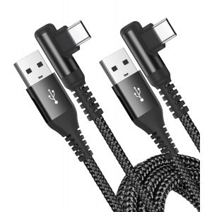 Câble Usb C Coudé 90 Degrés [3m/Lot De 2] [Charge Rapide Compatible Pd&qc3.0] Compatible Avec Iphone 16 15 Plus Pro Max Samsung Galaxy S23/S22 Google Pixel Ps5 Autres Appareils Android Usb-C - Neuf