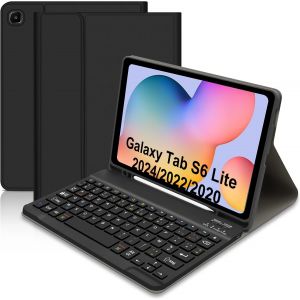 Mdy-Coque Clavier Pour Samsung Galaxy Tab S6 Lite 10,4"" 2024/2022/2020, Azerty Français Étui Clavier Magnétique Bluetooth Sans Fil Etui Housse Avec Pen Holder Pour Galaxy Tab S6 Lite, Bleu (Noir) - Neuf