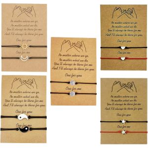 Kal-Bracelet Amiti&eacute; Boho - 10 Pi&egrave;ces De Promesse R&eacute;glable En Cordon Pour Couples Et Meilleurs Amis - Bijoux Tiss&eacute;s - Neuf