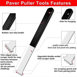 Outil D'enlèvement De Pavé,Outil D'extraction De Pavé 2 Pièces,Outil D'extraction De Pavé Pour Jardin,Pelouse,Patio,Bloc Et P - Neuf