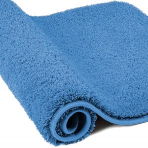 NBGCM-Tapis de bain en microfibre super absorbant - 2 cm d'épaisseur - Bleu - 60 x 90 cm - Neuf