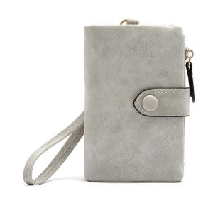 Portefeuille en cuir,porte-monnaie,porte-cartes,gris clair - Neuf