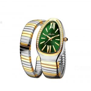 Montre Femme De Luxe En Forme De Serpent, En Acier Dor&eacute;, &Agrave; Quartz, R&eacute;f&eacute;rence B-1221-Gsgr - Neuf