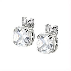 Boucles D'oreilles Femme Amen Jewelry - Puces En Argent 925 Avec Cristaux De Taille Coussin Et Pav&eacute; De Zirconiums - Neuf