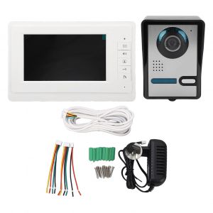 XYONG Systeme de visiophone sans fil, interphone, moniteur, kit pour maison connectee, ecran LCD TFT HD 7 pouces, prise 100-240 V CA, prise britannique - Neuf