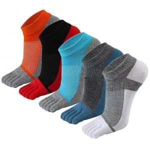 5 Paires D'hommes S Toe Socks Respirant 5 Doigts Chaussettes Bas Coupe De Course - Neuf