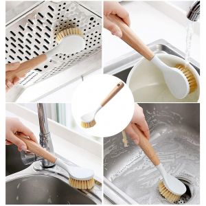 La brosse &agrave; vaisselle de cuisine de 10,2 pouces,la brosse &agrave; vaisselle &agrave; manche en bois,la brosse &agrave; casserole,le nettoyage de l'&eacute;vier de cuisine,le lavage de la vaisselle et la brosse de nettoyage sont - Neuf