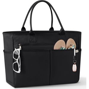 TIANYI-Grand Sac de Plage Femme XXL 40L Sac Cabas Plage avec Fermeture Éclair Imperméable Tote Bag Pliable Grande Capacité Sac Shopping pour Plage Voyages Gym Piscine Noir - Neuf