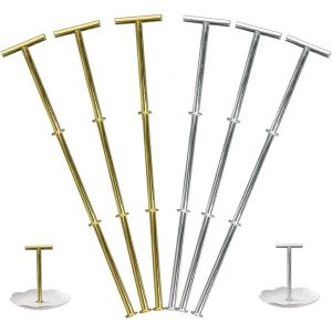 Presentoir Gateau Mariage 6 Sets Poign&eacute;e Support Assiettes Pr&eacute;sentoir &Agrave; G&acirc;teaux Presentoir A Gateau Pr&eacute;sentoirs &Agrave; G&acirc;teaux 3 &Eacute;tages Stands Pr&eacute;sentoir Plateau De G&acirc;teaux Bonbons,Or Et Argent - Neuf