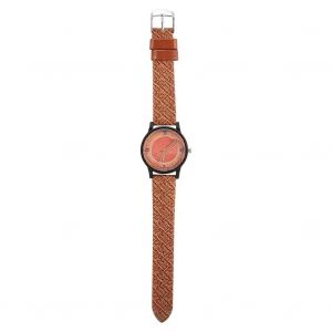 1pc &Agrave; La Mode Analogique Quartz Femelle M&acirc;le Montre Alliage Rond Bo&icirc;tier Montre-Bracelet Orange - Neuf