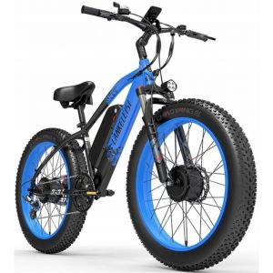 V&eacute;lo &Eacute;lectrique Tout-Terrain - Lankeleisi Mg740 Plus - Moteur Double 2000w - Batterie Samsung 48v20ah - Pneus 26*4.0 Pouces -Bleu - Neuf