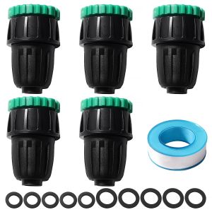 5 Pièces G1/2 G3/4 à 13/16 mm Adaptateur de Micro Irrigation, Micro Irrigation Raccord Rapide Convient, Raccords D'irrigation pour l'agriculture, avec Boucle Verrouillage, pour Pelouses - Neuf