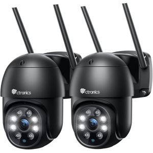 lbgwp60-4Mp Caméra Surveillance Wifi Extérieure, 2.4/5Ghz Wifi Ptz Caméra Ip, Vision Nocturne Couleur, Détection Humaine, Suivi Automatique, Cloud, Audio Bidirectionnel, Ip66 (2 Pack) - Neuf