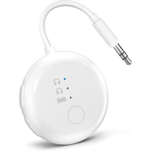 JGD-SoundJet R1 &iquest; Adaptateur Avion Bluetooth pour &Eacute;couteurs & AirPods pour Voyages, aptX Adaptive, Batterie de 20h, Transmetteur Audio sans Fil avec Puce Qualcomm - Blanc - Neuf