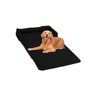 Tapis Imperm&eacute;able &Agrave; Carreaux Pour Animaux De Compagnie Avec Coussin - R&eacute;versible Noir - Taille M (90 X 90 Cm) - Neuf