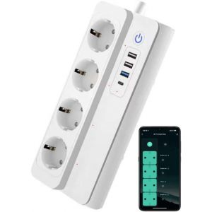 Power Strip 302E-WiFi (PD 20 W 3 Ports USB-A 1 Port Type-C 20 W 4 Prises CA fournissent de l'alimentation. des commutateurs individuels pour jusqu'&agrave; 8 appareils &agrave; partir d'une unit&eacute; de charg - Neuf