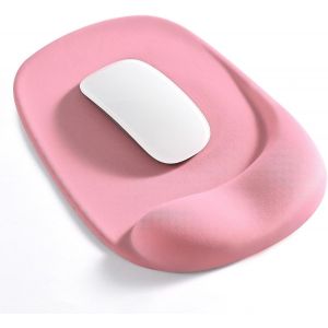 Ergonomique Tapis De Souris Avec Support De Poignet En Gel Et Base Antid&eacute;rapante En Pu, Durable Mouse Pad Et Lavable, Jeu, Ordinateur Portable, Mousepad Accessoires De Bureau, Rose - Neuf