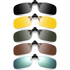 Lot De 5 Clips De Lunettes De Soleil Polarisées À Clipser Pour Homme Et Femme, Colorful - Neuf