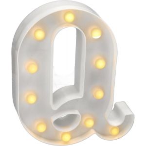 Lettres Led Avec Lumi&egrave;res, Lettre Q Avec Lumi&egrave;re Chaude Pour D&eacute;coration Et Ambiance, &Eacute;clairage De Nuit De Chevet, Anniversaires, Mariages, Vitrines. Fonctionnant Sur Batterie - Neuf
