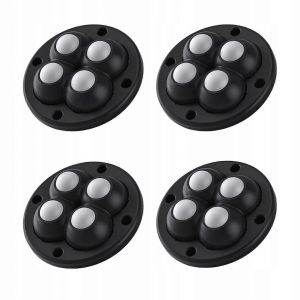 4x 360 Tables De Chevet Pivotantes Chambre &Agrave; Coucher Maison Roulettes Auto-Adh&eacute;sives Noir - Neuf