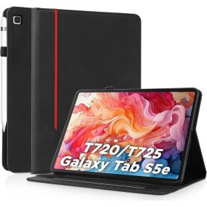 Coque Pour Samsung Galaxy Tab S5e 10.5U201d Sm-T720/T725 2019 - Étui Housse De Protection Cuir Pu Avec Fonction Support/Portefeuille Coque Tablette Galaxy Tab S5e (Noir) - Neuf