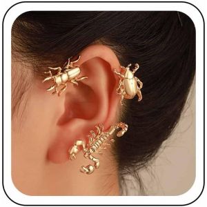 Cmjaagur-Boucles D'oreilles Punk Abeille Scorpion Clip D'oreille Insecte Dor&eacute; Boucles D'oreilles Hippie Scarab&eacute;e Oreille Grimpante Boucles D'oreilles Bijoux De Piercing Cadeaux Pour Femmes E[M1685] - Neuf