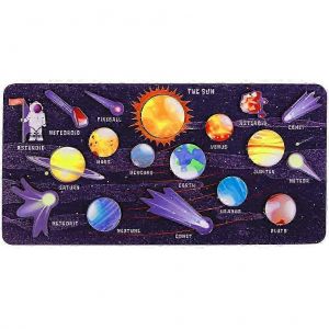1 ensemble de puzzle du syst&egrave;me solaire pour enfants Puzzle en bois du syst&egrave;me solaire Plan&egrave;te Jouet cognitif de la plan&egrave;te spatiale - Neuf