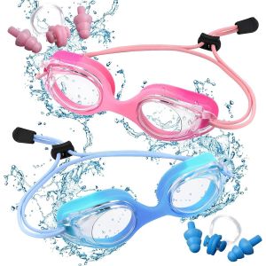 Lot De 2 Slunettes De Natation Enfant,Pas De Fuite Lunettes Natation,Antibu&eacute;e Lunettes De Piscine Etanches,Lunettes De Natation En Silicone Souple,Pour La Piscine Et La Plage - Neuf