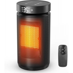 Chauffage d'appoint,1500W Radiateur Electrique Soufflant Economique avec Thermostat&T&eacute;l&eacute;commande,4 Modes Radiateur Soufflant Salle de Bain,Minuterie 1-12H,70&deg;Oscillation,Chauffage Soufflant Silencieux - Neuf