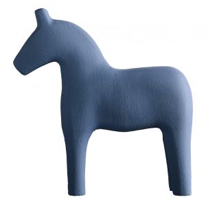 Figurine de cheval en bois de pin robuste peinte a la main, statue de cheval simple de couleur pure pour table de bureau familiale, bleu S - Neuf