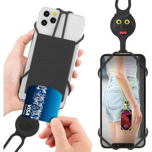 Mdy-Bandoulière Laniere Telephone Portable En Silicone, Cordon Collier Taille Universelle Pour Smartphone Iphone 11 Pro Max Xr Xs Max X 8 7 Plus Samsung Galaxy S10 S9 S8 Note 9 Pixel Huawei- Miao Cha - Neuf
