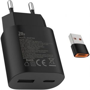 JGD-25W USB CChargeur 15W USB A Adaptateur,pour&iquest;Samsung Galaxy Ultra S25/S24/S23/S22/S21/S20/+/Note 20/10/9/8/A73/A53/A54/A56/S10/S9,iPhone17/16/15/Pro/Pro Max/Plus,iPad,Moto,Google,Chargeur Rapide,N - Neuf